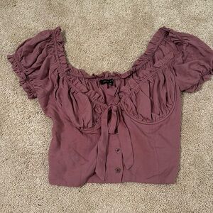 PacSun Kendall & Kylie Puff Sleeve Lilac Top
